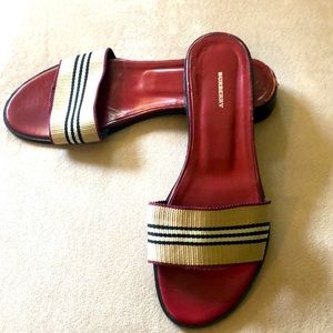 Burberry Red Slide Sandals